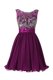 Scoop Purple Sleeveless Chiffon Zipper Homecoming Dress for Prom and Party