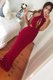 Colorful Mermaid Wine Red Elastic Woven Satin Zipper Sleeveless Floor Length Ruching