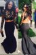 Affordable Mermaid Black Prom Dress Prom and For with Appliques Scoop Long Sleeves Sweep Train Zipper