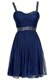 Lovely Chiffon Sleeveless Knee Length Prom Party Dress and Sequins