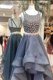 Elegant Scoop Sleeveless Zipper High Low Beading Prom Evening Gown
