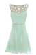 Apple Green Zipper Scoop Beading Chiffon Sleeveless