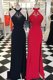 Scoop With Train Column/Sheath Sleeveless Black Prom Gown Sweep Train Backless