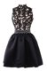 Super Black A-line Satin High-neck Sleeveless Beading and Appliques Knee Length Backless