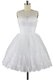 Knee Length Zipper Prom Dress White for Party with Beading and Appliques