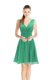 Knee Length A-line Sleeveless Green Zipper