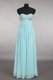 Elegant Floor Length Zipper Homecoming Dress Aqua Blue for Prom and Party and Wedding Party with Beading