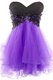 Customized Mini Length Lace Up Lavender for Prom and Party with Appliques