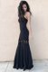 Mermaid Sleeveless Floor Length Ruching Zipper Prom Gown with Black