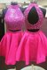 Hot Pink Halter Top Neckline Beading Prom Dress Sleeveless Zipper