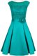 Teal A-line Scoop Cap Sleeves Taffeta and Lace Knee Length Zipper Hand Made Flower Dress for Prom