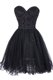 Edgy Tulle Sweetheart Sleeveless Criss Cross Sequins in Black