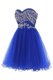 Clearance Tulle Sleeveless Mini Length Prom Dress and Beading