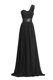 Black One Shoulder Zipper Ruching and Belt Prom Party Dress Sleeveless