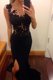 Mermaid Black Scoop Zipper Lace Prom Evening Gown Sleeveless