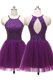 Pretty Purple Scoop Zipper Sequins Sleeveless