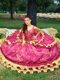 Floor Length Fuchsia Sweet 16 Dress Off The Shoulder Sleeveless Lace Up