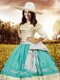 Sexy Off the Shoulder Ruffled Floor Length Ball Gowns Half Sleeves Multi-color 15 Quinceanera Dress Lace Up