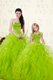 Designer Yellow Green Organza Lace Up Sweet 16 Dresses Sleeveless Floor Length Beading and Ruffles