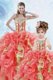 Sequins Sweetheart Sleeveless Lace Up Sweet 16 Dress Multi-color Organza