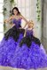 Superior Sleeveless Lace Up Floor Length Beading and Ruffles Sweet 16 Dresses