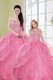 Glorious Organza Sleeveless Floor Length Sweet 16 Dress and Beading and Sequins