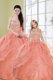 Watermelon Red Quinceanera Dresses Military Ball and Sweet 16 and Quinceanera and For with Beading and Sequins Sweetheart Sleeveless Lace Up
