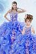 Modern Multi-color Sweetheart Neckline Beading and Ruffles and Sequins Quinceanera Gown Sleeveless Lace Up