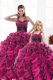 Floor Length Hot Pink Quinceanera Gown Sweetheart Sleeveless Lace Up