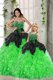 Sweet Quinceanera Dresses Military Ball and Sweet 16 and Quinceanera and For with Beading and Ruffles Sweetheart Sleeveless Lace Up