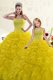 Smart Floor Length Lace Up 15 Quinceanera Dress Gold for Military Ball and Quinceanera with Beading and Ruffles Smart Floor Length Lace Up 15 Quinceanera Dress Gold for Military Ball and Quinceanera with Beading and Ruffles
