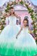 Sleeveless Organza Floor Length Lace Up Sweet 16 Quinceanera Dress in Multi-color with Beading