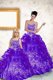 Graceful Strapless Sleeveless 15th Birthday Dress Floor Length Beading and Embroidery and Pick Ups Purple Taffeta