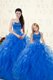 Dynamic Royal Blue Ball Gowns Sweetheart Sleeveless Organza Floor Length Lace Up Beading and Ruffles Quinceanera Gowns