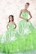 Clearance Sleeveless Embroidery and Ruffled Layers Floor Length Sweet 16 Dresses