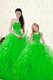 Custom Fit Green Sweetheart Neckline Beading and Ruffles Quinceanera Gown Sleeveless Lace Up