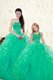Hot Sale Sweetheart Sleeveless Sweet 16 Dresses Floor Length Beading and Ruffles Turquoise Organza