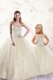 Floor Length Champagne Quince Ball Gowns Sweetheart Sleeveless Lace Up