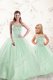 Attractive Floor Length Ball Gowns Sleeveless Apple Green 15 Quinceanera Dress Lace Up