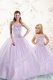 Spectacular Lavender Sleeveless Beading Floor Length Quinceanera Gowns