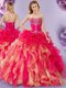 Unique Multi-color Sweetheart Lace Up Beading and Ruffles Sweet 16 Dresses Sleeveless