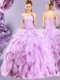 Suitable Sweetheart Sleeveless Zipper Ball Gown Prom Dress Lilac Tulle