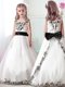 Super Straps White Zipper Flower Girl Dresses Appliques and Belt Sleeveless Floor Length