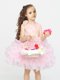 Pink Organza Zipper Scoop Sleeveless Mini Length Flower Girl Dress Lace and Ruffles
