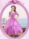 Popular Scoop Short Sleeves Ankle Length Side Zipper Flower Girl Dress Lilac for Party and Quinceanera and Wedding Party with Beading