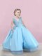 Floor Length A-line Sleeveless Baby Blue Flower Girl Dresses Zipper