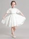 Low Price Organza Short Sleeves Mini Length Toddler Flower Girl Dress and Beading and Appliques