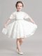 Low Price Organza Short Sleeves Mini Length Toddler Flower Girl Dress and Beading and Appliques