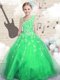 Luxurious Asymmetric Sleeveless Lace Up Flower Girl Dresses for Less Green Organza