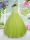 Luxurious Ball Gowns Little Girls Pageant Dress Wholesale Apple Green Asymmetric Tulle Sleeveless Floor Length Side Zipper